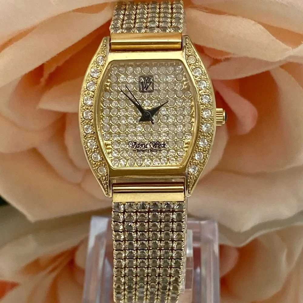 Victoria Weick Beverly Hills Pave Crystal Dial and Bezel Ladies Dress Watch